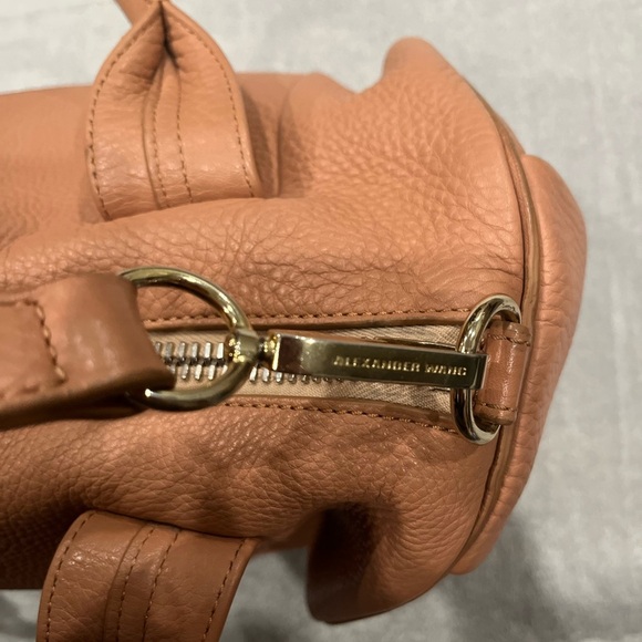 ALEXANDER WANG Soft Pebbled Lambskin Rocco Tan Pale Shoulder Handbag Gold Accent - Picture 8 of 13